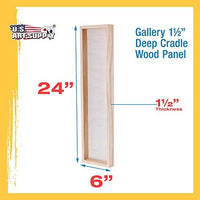 U.S. Art Supply - Tableros de madera de abedul para verter, 4 x 12 pulgadas, galería, 1 – 1/2 pulgadas de profundidad, cuna (paquete de 4) – Lienzo de pared de madera de profundidad de artista – Pintura para manualidades mixtas, acrílico, aceite, encausta - Arteztik

