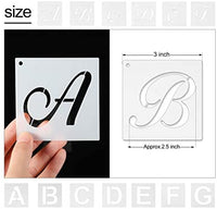 Outus 72 plantillas reutilizables con números de letra, de plástico, para pintura del alfabeto y para pintar en madera, proyectos de arte (3.0 x 3.0 in) - Arteztik

