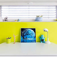 XPCARE Kit de pintura de diamantes, redondo, broca completa, kit de pintura de diamantes 5D por número, para decoración de pared del hogar, adultos y niños, 12 x 12 pulgadas, luna - Arteztik
