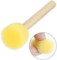 Juego de 40 esponjas redondas de espuma, pincel de pintura, mango de madera, cepillo de espuma, herramienta de pintura para niños (0.5 in) - Arteztik
