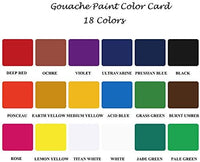 HIMI Gouache Juego de pintura, 18 colores x 1.0 fl oz, diseño único de taza de gelatina, estuche portátil con paleta para artistas, estudiantes, pintura de acuarela Gouache (rosa) - Arteztik
