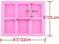 HOSL juego de 3 cubeteras rectangulares planas y básicas de 6 cavidades, molde de silicona para crear jabón casero o para hornear - Arteztik
