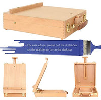 Caja de almacenamiento de pintura de caballete de arte Suministros para pintura caballete de mesa de madera para dibujar y dibujar estudiante (cuadro de caballete) - Arteztik
