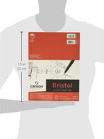 Canson Foundation Series Bristol Paper Pad, papel de alto contraste para lápiz, acabado de vellum, 100 libras, - Arteztik
