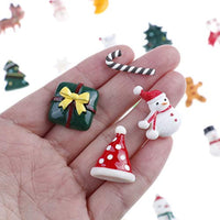 IYSHOUGONG 30 piezas Mini de resina de Navidad de respaldo plano Scrapbooking cabujones adornos para álbum tarjeta DIY Hairbow teléfono cubierta decoración, estilo aleatorio - Arteztik
