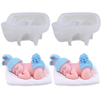 2 piezas 3D dormir bebé diseño silicona jabón molde lindo bebé molde para hacer vela pastel chocolate fondant moldes resina artesanía aromaterapia yeso molde - Arteztik
