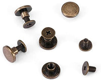 Paquete de 20 juegos remaches de uñas de tornillos de cabeza plana botón Stud, bronce Leathercraft de latón, bricolaje decoración de zapatos de Craft de metal remaches para cinturón bolsa de correa de piel, 8mm - Arteztik
