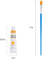 Juego de pintura acrílica, 24 pinturas acrílicas, 24 tubos de 0.4 fl oz y 1 pincel para artistas, juego de arte para adultos y niños, perfecto para lienzo, madera, cerámica, tela, ideal para pintar. - Arteztik
