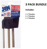 Paquete de 3 brochas de espuma de polietileno, incluye 9 brochas de esponja surtidas, 3.0 in, 3.0 in y 3.0 in. - Arteztik
