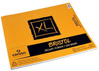 Canson XL Series Bristol - Bloc de papel de vitela para lápiz, acabado de vitela, plegable, 100 libras, 9 x 12 pulgadas, blanco brillante, 25 hojas - Arteztik
