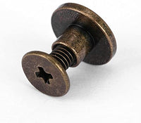 Paquete de 20 juegos remaches de uñas de tornillos de cabeza plana botón Stud, bronce Leathercraft de latón, bricolaje decoración de zapatos de Craft de metal remaches para cinturón bolsa de correa de piel, 8mm - Arteztik
