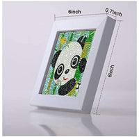 LAN WHALE Easy 5D Kit de pintura de diamante para niños, kit completo de pintura por número con marco de madera - Panda 6 x 6 pulgadas (rosa) - Arteztik
