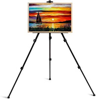 Amzdeal - Soporte de trípode portátil de aluminio para dibujar, diseño de dibujo y dibujo, 4.9 ft, incluye bolsa de transporte, Negro - Arteztik

