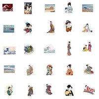 Ukiyoe - Pegatinas de ondas (50 unidades), diseño de olas de surf de estilo japonés, para ordenador portátil, botella de agua, coche, monopatín, cuaderno, perfecto para niños, adolescentes, estudiantes, ukiyoe Wave - Arteztik
