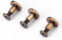 Paquete de 20 juegos remaches de uñas de tornillos de cabeza plana botón Stud, bronce Leathercraft de latón, bricolaje decoración de zapatos de Craft de metal remaches para cinturón bolsa de correa de piel, 8mm - Arteztik
