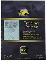 Papel de calco – 150 hojas – 39LB – 9" x 12" – myartscape - Arteztik
