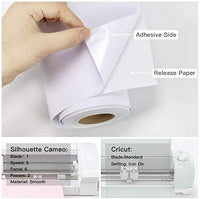YRYM HT - Rollo de vinilo adhesivo permanente - Rollos de vinilo adhesivo permanente - Hojas de vinilo blanco de 100.1 x 4.9 ft para cortadores de Cricut, Silueta y Cameo - Arteztik
