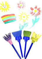 16Pcs Round Foam Paint Brush Set,Seals Sponge Paint Brushes Kits Portable Craft Foam Painting Drawing Stippler Kit with Wooden Handle Drawing Tool for Kids Graffiti DIY Arts/Acrylic/Varnishes - Arteztik
