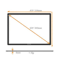 GAOMON GA3 A3 - Tabla de luz LED de seguimiento y alfombrilla de corte, diseño 2 en 1 para pintura de diamante, arte artesanía, dibujo, bocetos, transferencia de tatuajes (doble uso) - Arteztik
