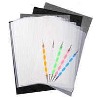 200 hojas de papel de transferencia de carbono negro y papel de calco con 5 piezas de lápiz capacitivo para madera, papel, lienzo y otras superficies de arte tamaño A4 - Arteztik

