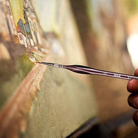 AIEX - Juego de 9 pinceles de pintura en miniatura para acrílico, acuarela, aceite, cara, uñas, escala de pintura de modelo, línea de dibujo (negro) - Arteztik
