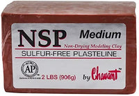 Chavant NSP Medium - 2 libras Arcilla escultora profesional a base de aceite sin azufre, color marrón - Arteztik
