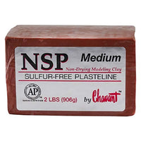 Chavant NSP Medium - 2 libras Arcilla escultora profesional a base de aceite sin azufre, color marrón - Arteztik
