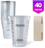 Increíble resina fundida transparente 32 onzas (2 paquetes), 40 tazas de mezcla desechables, paquete de resina de fundición de palillos de mezcla Pixiss - Arteztik
