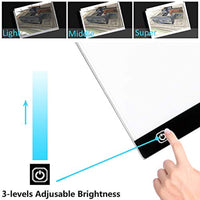 A4 caja de luz, btggg Portable LED Tracing Light Pad Arte Tatuaje regulable Brillo LED Bloc de dibujo cuadro Stencil con cable de alimentación USB [flicker-free] [Protección de los ojos de la visualización] - Arteztik
