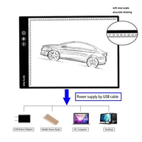Onlylife - Almohadilla de luz LED A3 para pintura de diamantes, ultradelgada, para trazar manualidades, luz de mesa, USB, luz LED ajustable, para artistas, dibujo, dibujo, dibujo, animación - Arteztik
