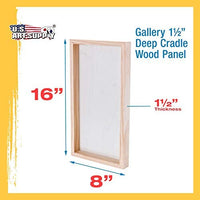 U.S. Art Supply - Tableros de madera de abedul para verter, 4 x 12 pulgadas, galería, 1 – 1/2 pulgadas de profundidad, cuna (paquete de 4) – Lienzo de pared de madera de profundidad de artista – Pintura para manualidades mixtas, acrílico, aceite, encausta - Arteztik
