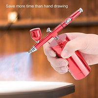 Juego de aerógrafos multiusos con compresor, mini pistola de aerosol de compresor de aire, pistola de aerógrafo de doble acción de 0.012 in, juego de capacidad de 7 cc para pintura artística tatuaje diseño de uñas, color negro - Arteztik
