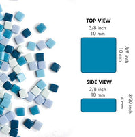 Mosaiko Green Mix 10.58 oz (10.5 onzas) - Azulejos de cristal de mosaico para manualidades, piezas cuadradas manchadas de primera calidad, 0.4 in x 0.4 in, perfecto para decoración del hogar, manualidades de bricolaje, arte de píxeles, juegos infantiles, - Arteztik
