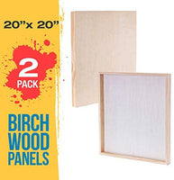 U.S. Art Supply - Tableros de madera de abedul de 24.0 x 24.0 in (24 x 24 pulgadas) de profundidad de artista (2 unidades) – lienzo de pared de madera de profundidad – pintura de medios mixtos, acrílico, aceite, encáustico - Arteztik
