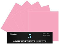 Vinilo permanente de 12.0 in x 12.0 in, 5 paquetes de vinilo brillante para interior y exterior, con reverso adhesivo en acabado brillante para silueta y crricut para hacer monogramas pegatinas y letras. - Arteztik
