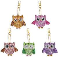 Soleebee 5 piezas DIY 5D completo taladro diamante pintura llavero por número Kit mosaico hacer doble cara taladro colgante cristal Rhinestones llavero bolsa regalo (mariposa) - Arteztik
