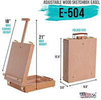 U.S. Art Supply Antigua - Caballete de madera ajustable para mesa de dibujo, madera de haya de alta calidad, estuche de almacenamiento portátil de madera para artistas, para almacenar pintura de arte, rotuladores, bloc de dibujo, caja para dibujo, pintura - Arteztik
