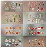 NogaMoga - Juego de 6 pegatinas decorativas con diseño de flores, diseño de plantas de la naturaleza, tamaño grande, pegatinas decorativas transparentes con forma especial para álbumes de recortes, arte, manualidades, diarios de balas - Arteztik
