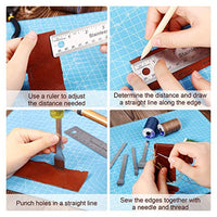 4 piezas de acero blanco 0.118 in 1/2/4/6 dientes DIY cordones costura cincel cuero artesanía con 9 piezas de ojo grande aguja de costura de cuero para proyectos de cuero puncher - Arteztik
