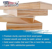 U.S. Art Supply - Tableros de madera de abedul de 7.9 x 15.7 in para paneles de pintura, cuna de 0.7 in de profundidad (paquete de 3) - Lienzo de pared de madera para artistas - Pintura para manualidades mixtas, acrílico, aceite, acuarela, encáustico - Arteztik
