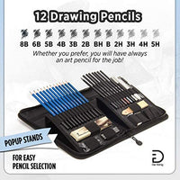 Lápices de dibujo y bloc de bocetos (41 piezas de kit de dibujo) – Todo lo que necesitas para dibujar y bocetos: grafito, carbón, pasteles y bloc de bocetos grande de 9 x 12 con 100 hojas, con estuche de cremallera. - Arteztik
