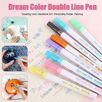 8 colores/set de regalo tarjeta de escritura dibujo bolígrafos de doble línea contorno pluma papelería - Arteztik
