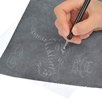 100 hojas de papel de carbón, papel de transferencia negra, papel de carbono para copiar, papel de grafito, con 5 herramientas de punteo de relieve para patrones de carpintería, papel, lienzo, manualidades artísticas - Arteztik
