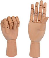 Baitaihem Manikin Maniquí de mano de dibujo artístico de madera con dedos flexibles de madera, 7.0 in, mano izquierda y derecha - Arteztik
