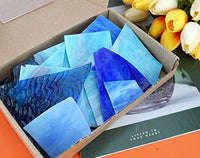 Lanyani - Hojas de vidrio para vidrieras, mosaicos de vidrio para obras de arte y manualidades, 35 oz, color azul - Arteztik

