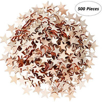 500 piezas de madera sin terminar en forma de estrella de Navidad, piezas de madera en blanco, adornos de madera para proyectos de manualidades y decoración (1.0 in) - Arteztik
