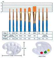 Bfasu - Juego de 10 pinceles de acuarela para pintura artística para niños y adultos para crear pintura artística - Arteztik
