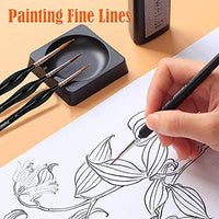 Juego de pinceles de pintura en miniatura para acuarela, acrílico, aceite, pestañas, copos de nieve y plumas finas, uñas, modelos de pintura (negro) - Arteztik
