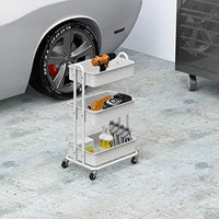 SimpleHouseware - Carro de metal resistente de 3 niveles, color blanco - Arteztik
