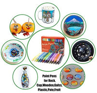 Rotuladores acrílicos de pintura de 24 colores para rocas, madera, metal, vidrio, plástico, lienzo, cerámica, álbum de fotos, manualidades y proyectos escolares en casi todas las superficies. - Arteztik
